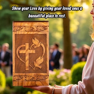 Handmade Rosewood Cremation Urn: Tree of Life Engraved Funeral Urn