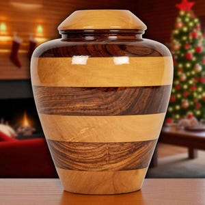Handcrafted Rosewood Cremation Urn: Wooden Funeral Urn Box