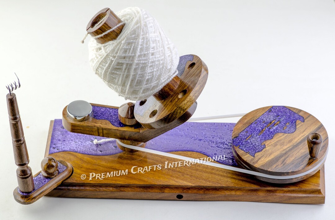 Jumbo Yarn Winder Rosewood Blue Epoxy Resin Large Wooden Yarn Etsy