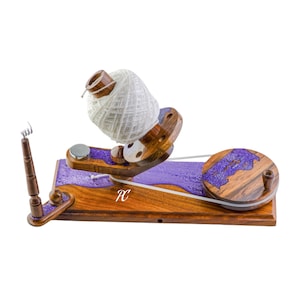 Yarn Winder Epoxy Resin, Wooden Yarn Winder Rosewood Yarn Winder Large for Knitting Crocheting Handcrafted Heavy Duty Natural Ball Winder