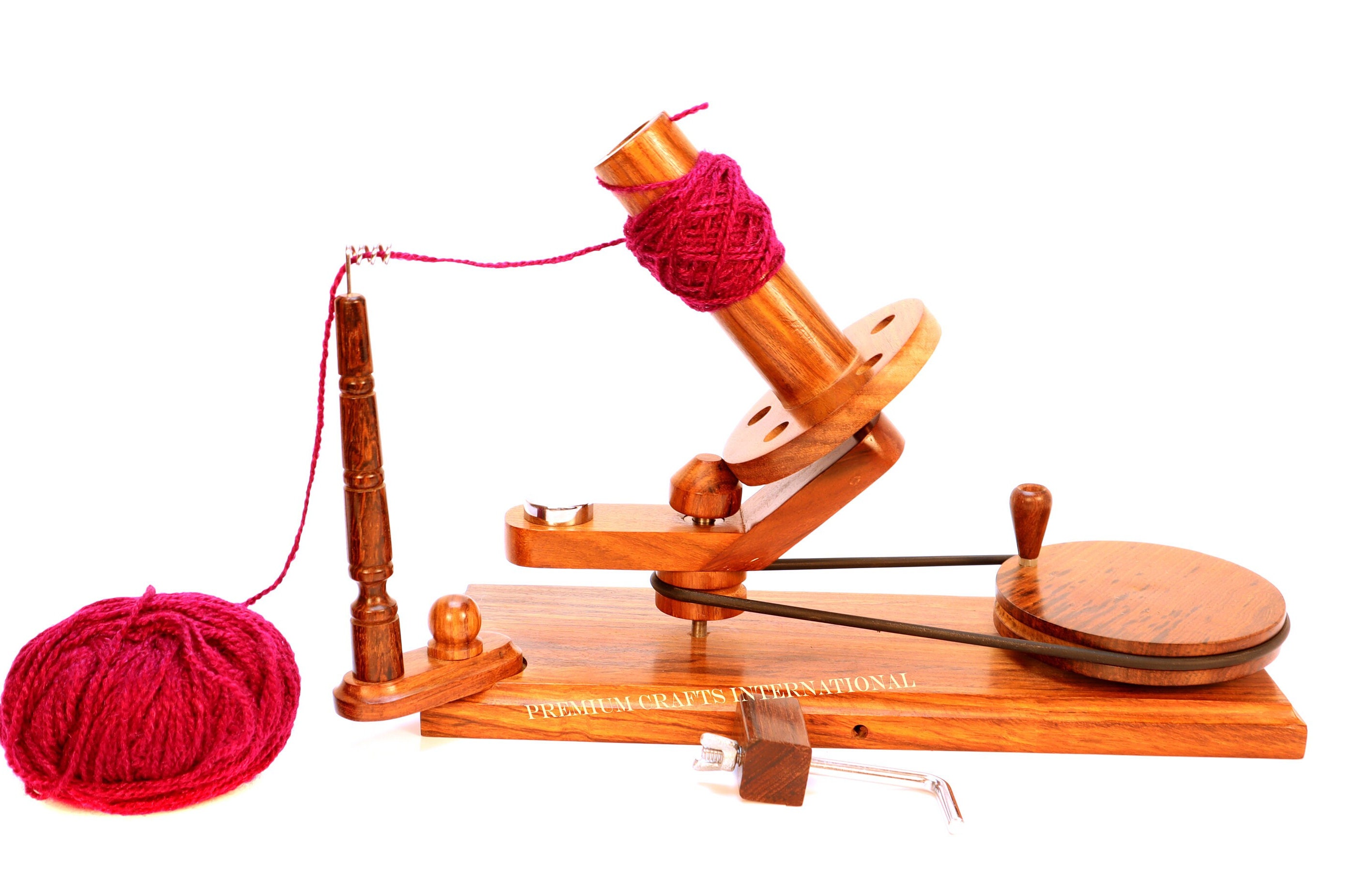 Handmade Wooden Yarn Ball Winder for Heavy Duty Large Premium Crafted  Knitting Crocheting Accessories Swift, Wool, String Holder Center Pull  Speedy Hand Operated Winder 