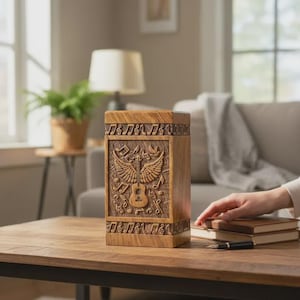 Musical Cremation Urn – Handmade Rosewood Urn for Adult Ashes