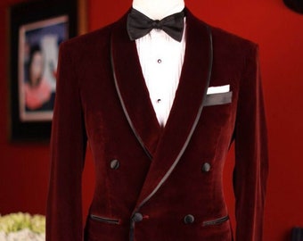 Men OCC EHS Smoking Jackets Wedding Groom Tuxedo Dinner Velvet Coats Blazers