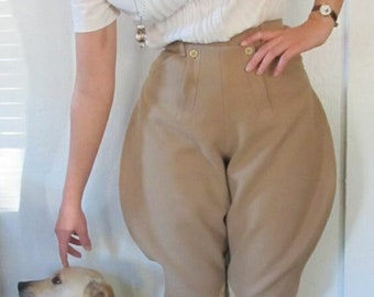 Women's Beige Jodhpuri Breeches Equestrian Baggy Pants Horse Riding Sports Breeches