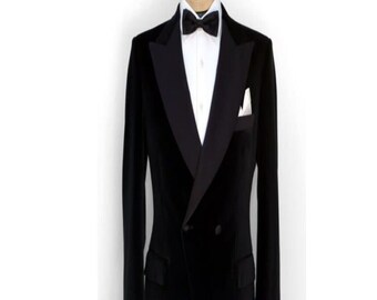 Men Black Smoking Jacket Blazers Coat Tuxedo MA Luxury Designer Party Wear Dinner Robe Elegant Wedding Dress