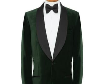 Men Olive Green Smoking Jacket Blazer Coat Elegant Luxury Designer Party Wear Halloween Party Dress