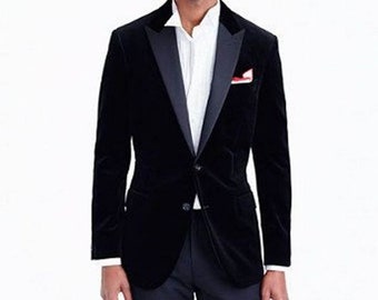 Men Black Tuxedo Coat Designer Grooms Wedding Casual Dinner Party Wear Jacket