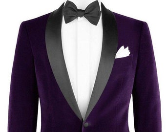 Men's Purple Smoking Tuxedo Elegant Luxury Tuxedo Designer Party Wear Blazers