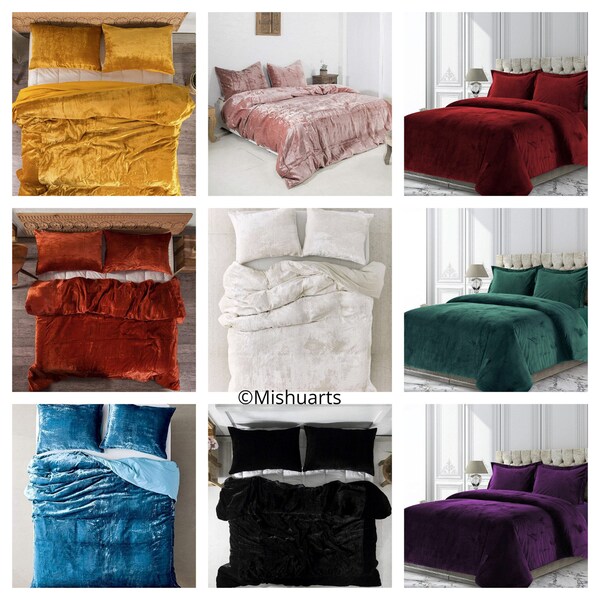 Crushed Velvet Duvet Cover Etsy