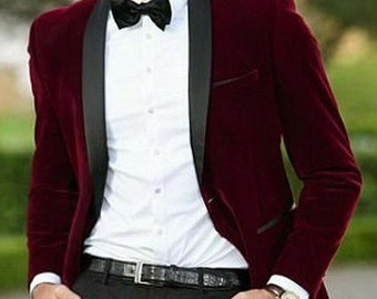 Men Dark Pink  Fuchsia Smoking Jackets Designer Elegant Luxury Wedding Blazer Coat Tuxedo