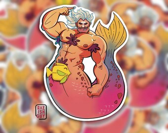 Pegatina de vinilo de sirena gay / Calcomanía impermeable para portátil