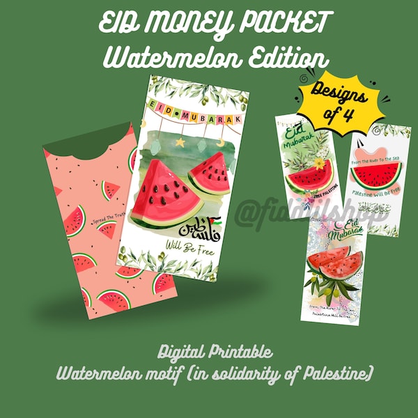 Paquet d'argent facile à imprimer pour l'Aïd, impression numérique Joyeux Eid Mubarak, facile à imprimer