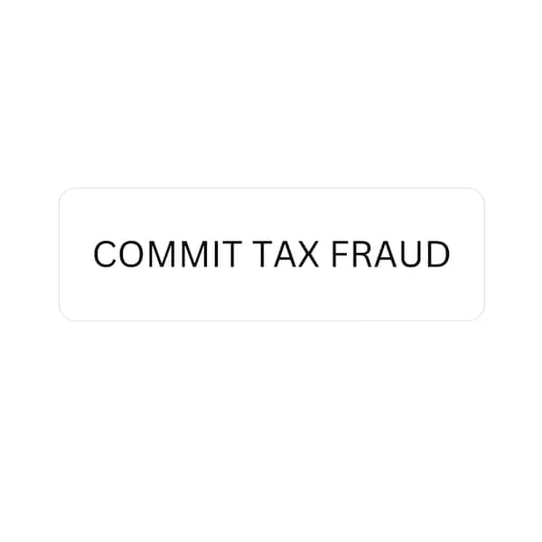 Commit Tax Fraud Vinyl Sticker, Bumper Stickers Available in 4 Sizes, Laptop Stickers, Car and Water Bottle Decals