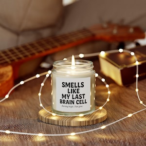Brain Cell Candle | Coconut Apricot Wax Candle | Funny Geek Gift for Brainpower Boost | Relaxation Home Décor, 4oz & 9oz