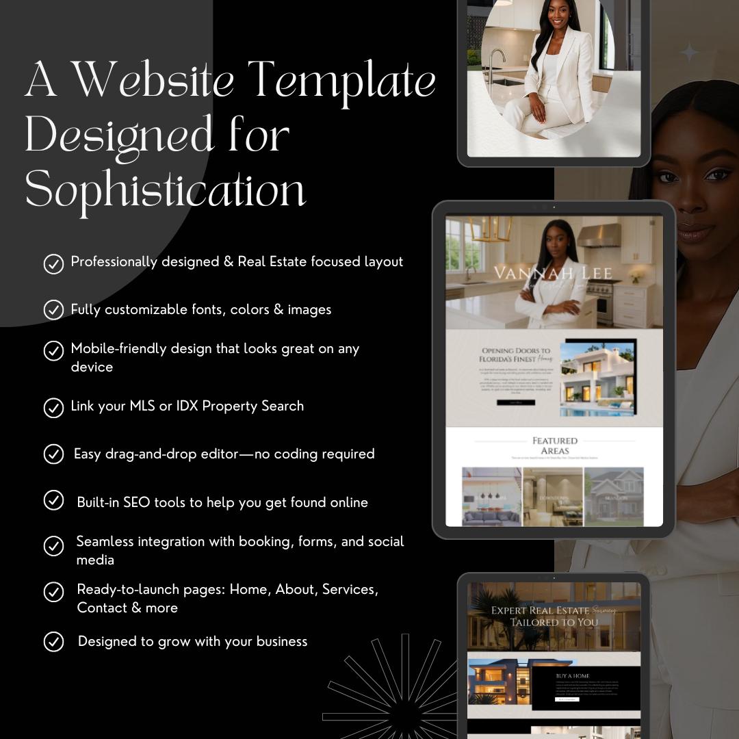 Real Estate WIX Website Template Modern Design for Agents Etsy