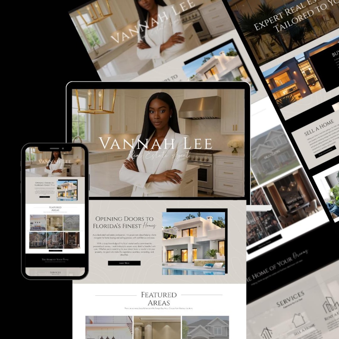 Real Estate WIX Website Template Modern Design for Agents Etsy
