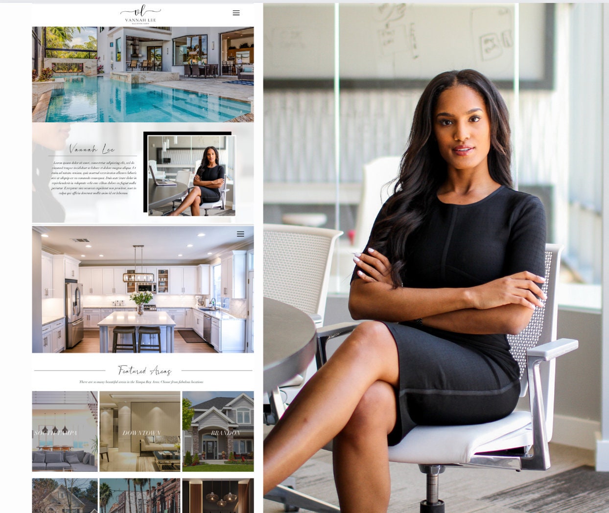 Modern REAL ESTATE WIX site Template Vannah Etsy