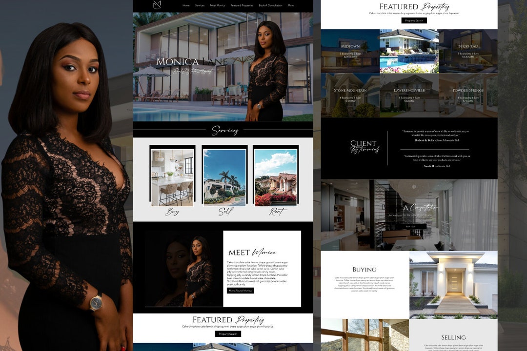 Real Estate WIX site Template the Monica Etsy