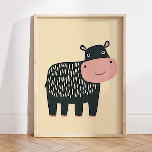 Nilpferd Kinderzimmer Wand Kunst druckbare, Kinderzimmer Nilpferd Dekor, Spielzimmer Animal Print, Baby Zimmer digitaler Download, druckbare Kunst