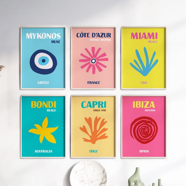 Preppy Custom Travel Decor Poster Etsy