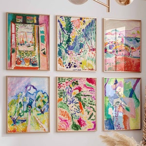 Matisse Print set Of 6, Matisse Wall Art, Exhibition Art, Mid Century Wall Art, Landscape Art, High Quality Printable Poster, Digital Print