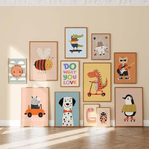 Kid&#39;s Room Wall Art Bundle Set of 100 Prints, DIGITAL Download, Boys Room Eclectic Nursery Prints, Playroom Decor, Maximalist Prints
