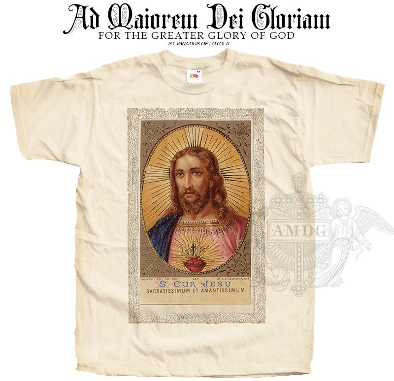 Jesus Christ Son of God V65 Savior of the World T SHIRT Catholic Tee All Sizes S-5XL Natural Vintage Beige