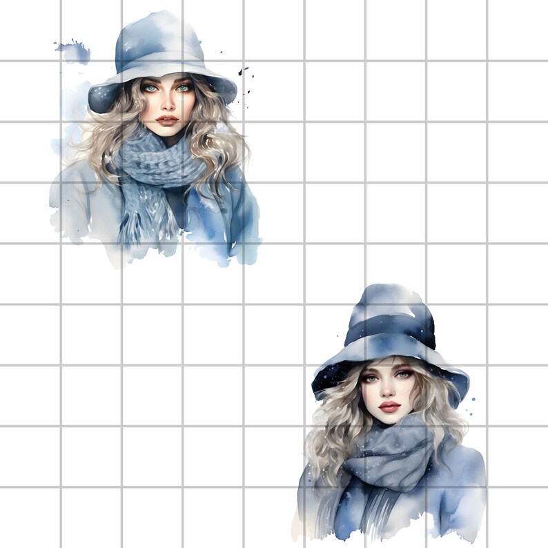 Winter Girl Wearing Hat Clipart, 10 High Quality Pngs, Pretty Girl ...