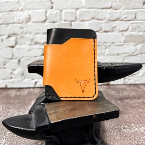Portefeuille pour homme en cuir marron, portefeuille de poche avant