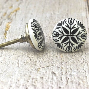 ARTISNO Grey & White Ceramic Knobs Kitchen Cabinet Drawer Knobs Hardware Knobs Handmade Knobs Cabinet Knobs Ceramic Door Knobs. Set of 10
