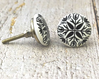 ARTISNO グレー＆ホワイト セラミックノブ キッチンキャビネット引き出しノブ ハードウェアノブ ハンドメイドノブ キャビネットノブ セラミックドアノブ 10個セット