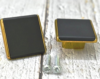 Artisno goudzwarte vierkante kastladeknop/kastknop kleerkasthardwareknop (1 st.)