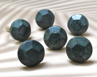 ARTISNO Round Green Marble Knob Set of 6, Modern Cabinet Knob, Decorative Hardware, Furniture Hardware, Cabinet Handles, Dresser Pull