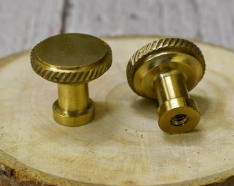 Perilla redonda de latón con cuentas ARTISNO, color dorado - Perillas para cajones, perillas para tocador, herrajes para gabinetes, tiradores decorativos únicos, juego de 6 tiradores de latón dorado