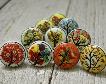 ARTISNO Ceramic Knobs Kitchen Cabinet Drawer Knobs Hardware Knobs Handmade Knobs Cabinet Knobs Ceramic Door Knobs. Set of 10