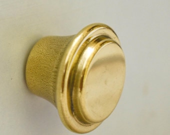 ARTISNO Round Brass Drawer Knobs-Dresser Door Knobs / Pull and Push Handle for Cupboards, Wardrobes & Kitchen Cabinets / set of 6