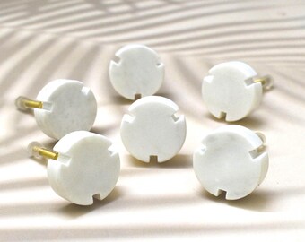 Pomelli rotondi in marmo bianco ARTISNO, set da 6, pomelli moderni per mobili, ferramenta decorativa, maniglie per mobili, maniglie per mobili, maniglie per cassettiere