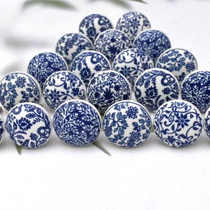 ARTISNO Handmade Blue Set of 20 Ceramic Knobs for Kitchen Cabinets, Bathroom, Dresser, Drawers, Chest of Drawers