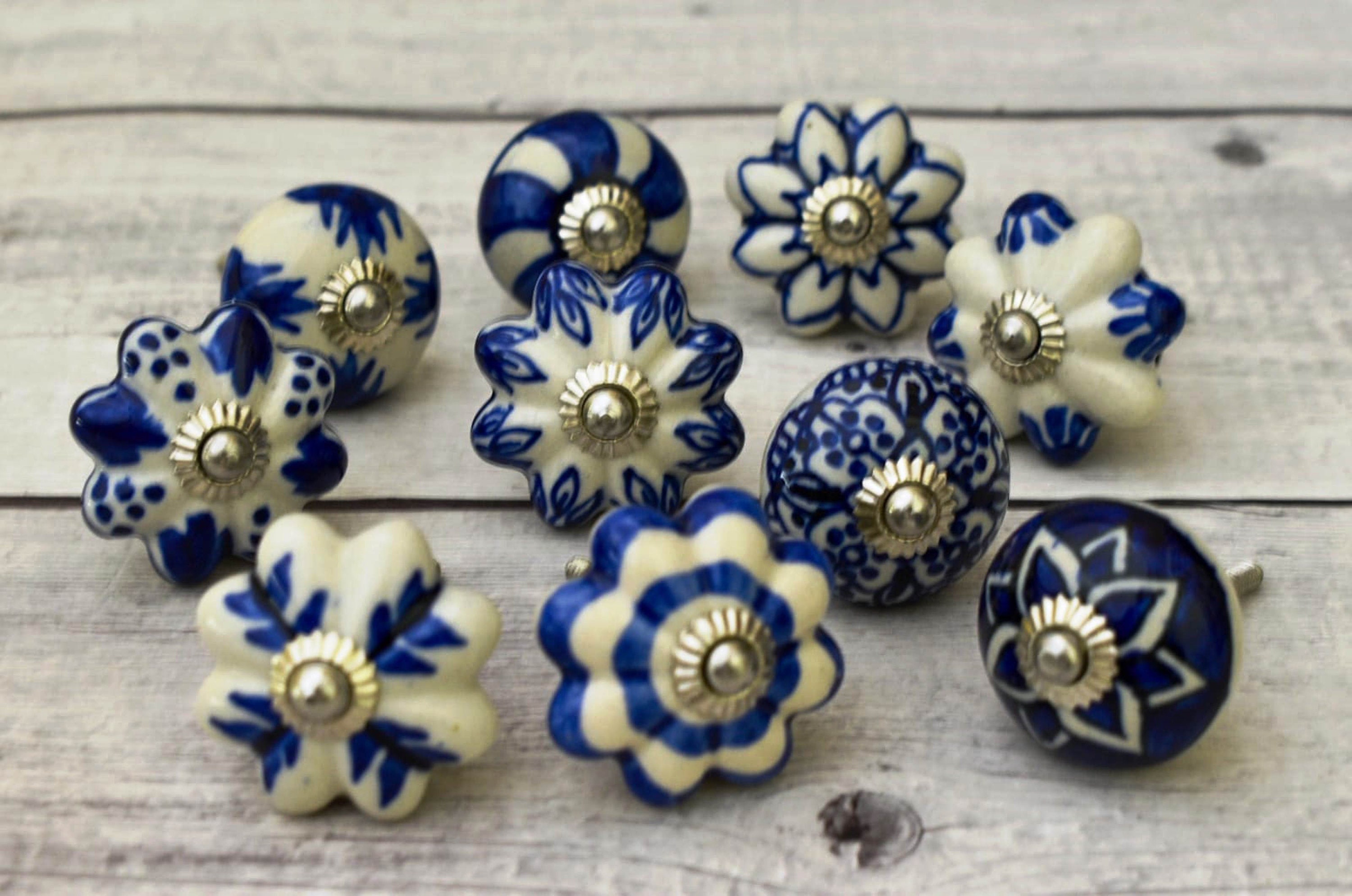 Blue ceramic pulls - Etsy 日本