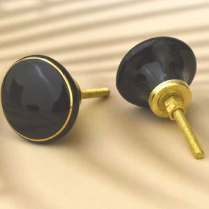 ARTISNO Schwarz Gold Keramik Knäufe Küchenschrank Schublade Knäufe Hardware Knobs Schrank Knäufe Keramik Türknäufe. 10er Set