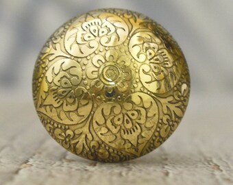 ARTISNO Brass Knob - Drawer Knob, Dresser Knob,Brass round Knob - Drawer Pulls, Cabinet Knobs and Pulls, Solid Brass Metal, Modern, set-6