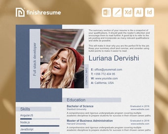 Full stack developer resume template for Microsoft Word, Apple Pages + more | Creative Resume, Professional CV, Simple Resume
