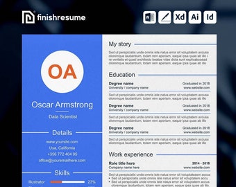 Data scientist resume template for Microsoft Word, Apple Pages + more | Creative Resume, Professional CV, Simple Resume