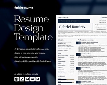 Customer service representative resume template for Microsoft Word, Apple Pages + more | Creative Resume, Professional CV, Simple Resume
