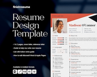 Sales manager resume template for Microsoft Word, Apple Pages + more | Creative Resume, Professional CV, Simple Resume