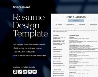 Managing pharmacist resume template for Microsoft Word, Apple Pages + more | Creative Resume, Professional CV, Simple Resume