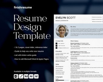 Branch coordinator resume template for Microsoft Word, Apple Pages + more | Creative Resume, Professional CV, Simple Resume