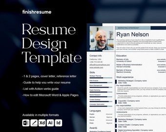 Marketing Strategist resume template for Microsoft Word, Apple Pages + more | Creative Resume, Professional CV, Simple Resume