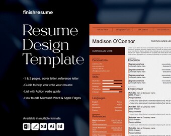 Veterinarian resume template for Microsoft Word, Apple Pages + more | Creative Resume, Professional CV, Simple Resume