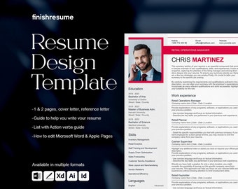 Retail operations manager resume template for Microsoft Word, Apple Pages + more | Creative Resume, Professional CV, Simple Resume